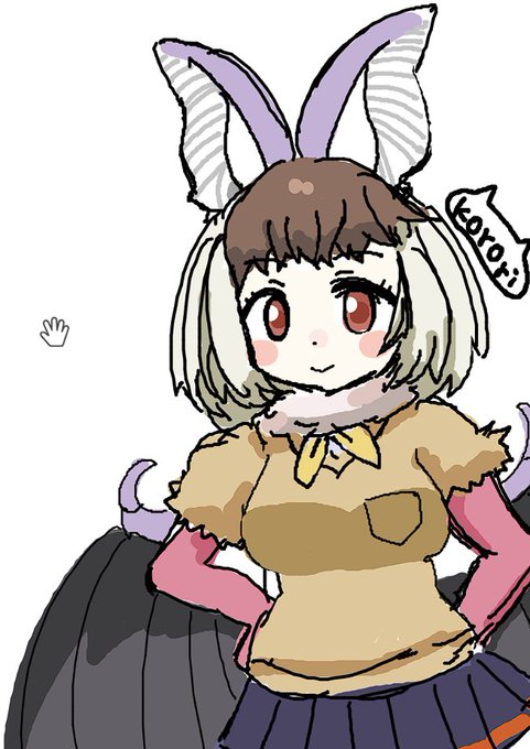 『絵チャで描いたウサギコウモリちゃん』 #けものフレンズ #けもフレ3 #イラスト 