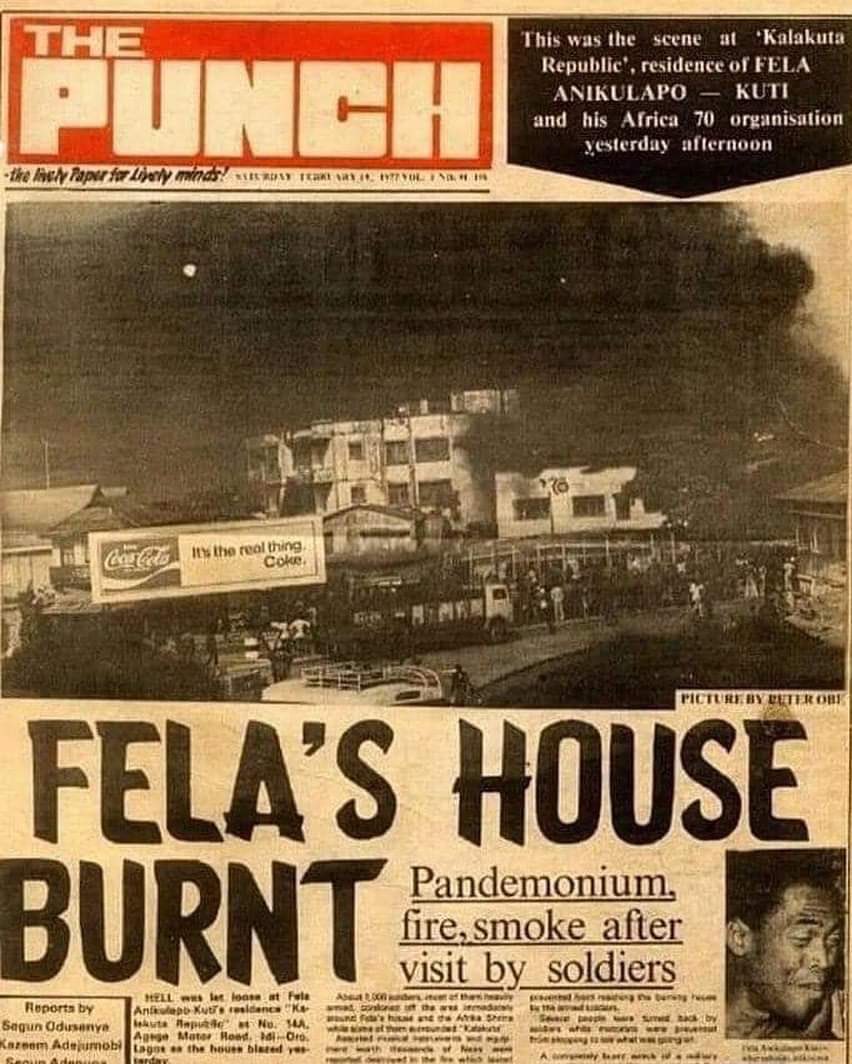sowore's tweet photo. Obasanjo burnt Fela’s house 46 years, he burnt down Odi village and massacred residents in Bayelsa and then went ahead and burnt down Zaki Biam village in Benue state after massacre of villagers there. Obasanjo has never done anything good in his life! https://t.co/JEvR2i2Olc