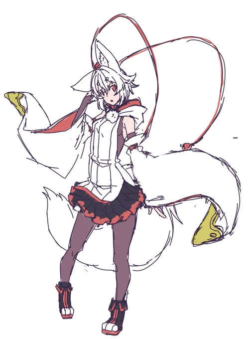 お空の椛ちゃんラフひとまず今回はこんな感じで描いていこうかなって思います 