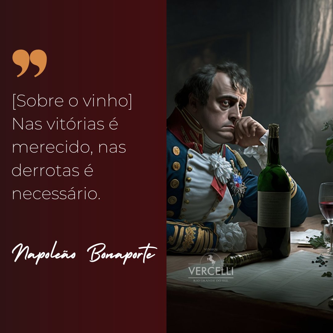 vinhosvercelli's tweet photo. ⚔️ Napoleão Bonaparte, um dos mais renomados líderes militares da história, era também um grande apreciador de vinho. A relação de Napoleão com o vinho era tão significativa que muitos produtores de vinho batizaram suas vinhas com o nome do famoso general. https://t.co/ml3rN3zyJ8