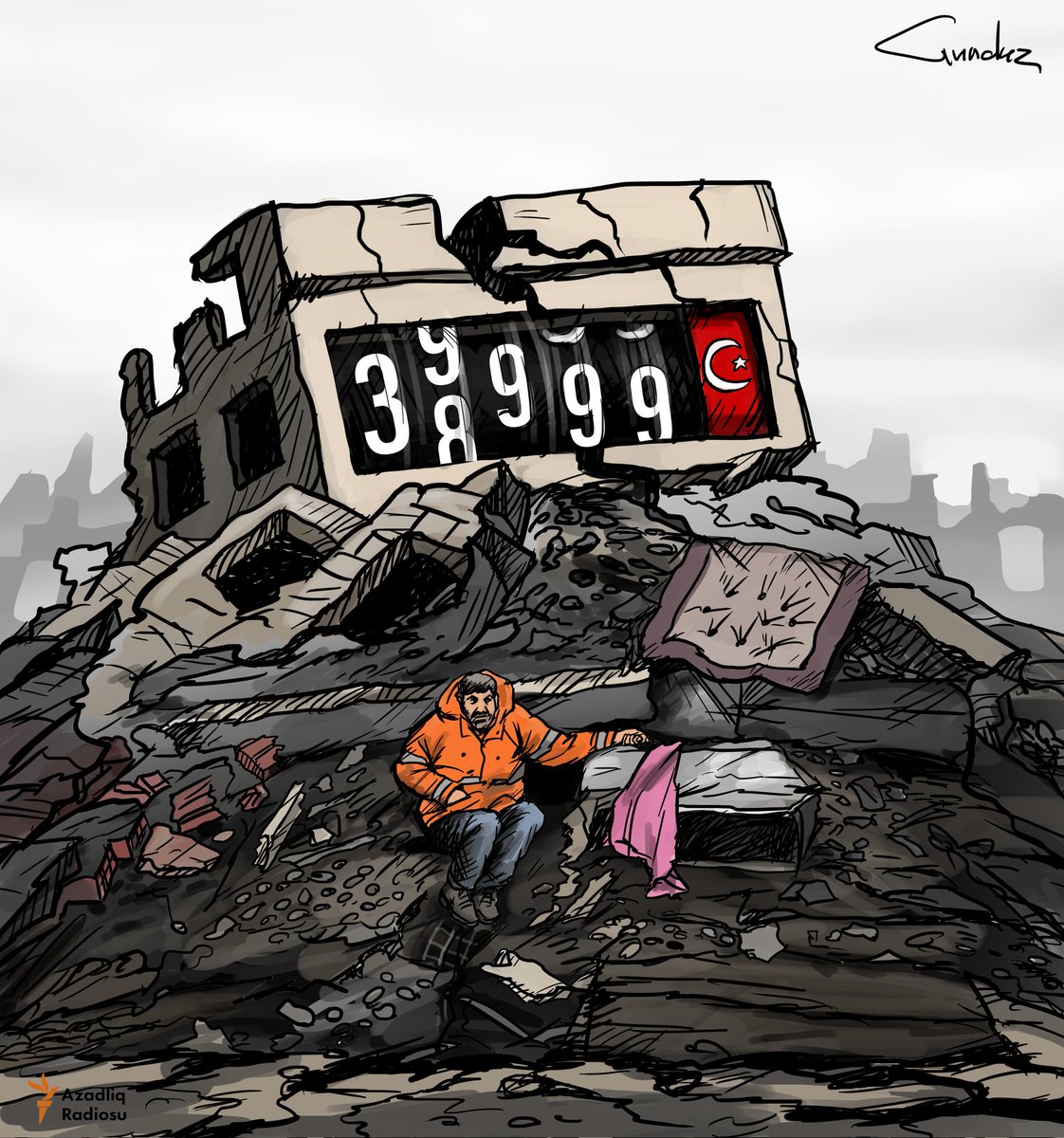 Disaster statistics
via @azadliqradiosu 
#deprem #turquie #seismeturquie #kahramanmaraş #depremtürkiye #artgunduzaghayev #artworks #cartoon  #gunduzaghayev