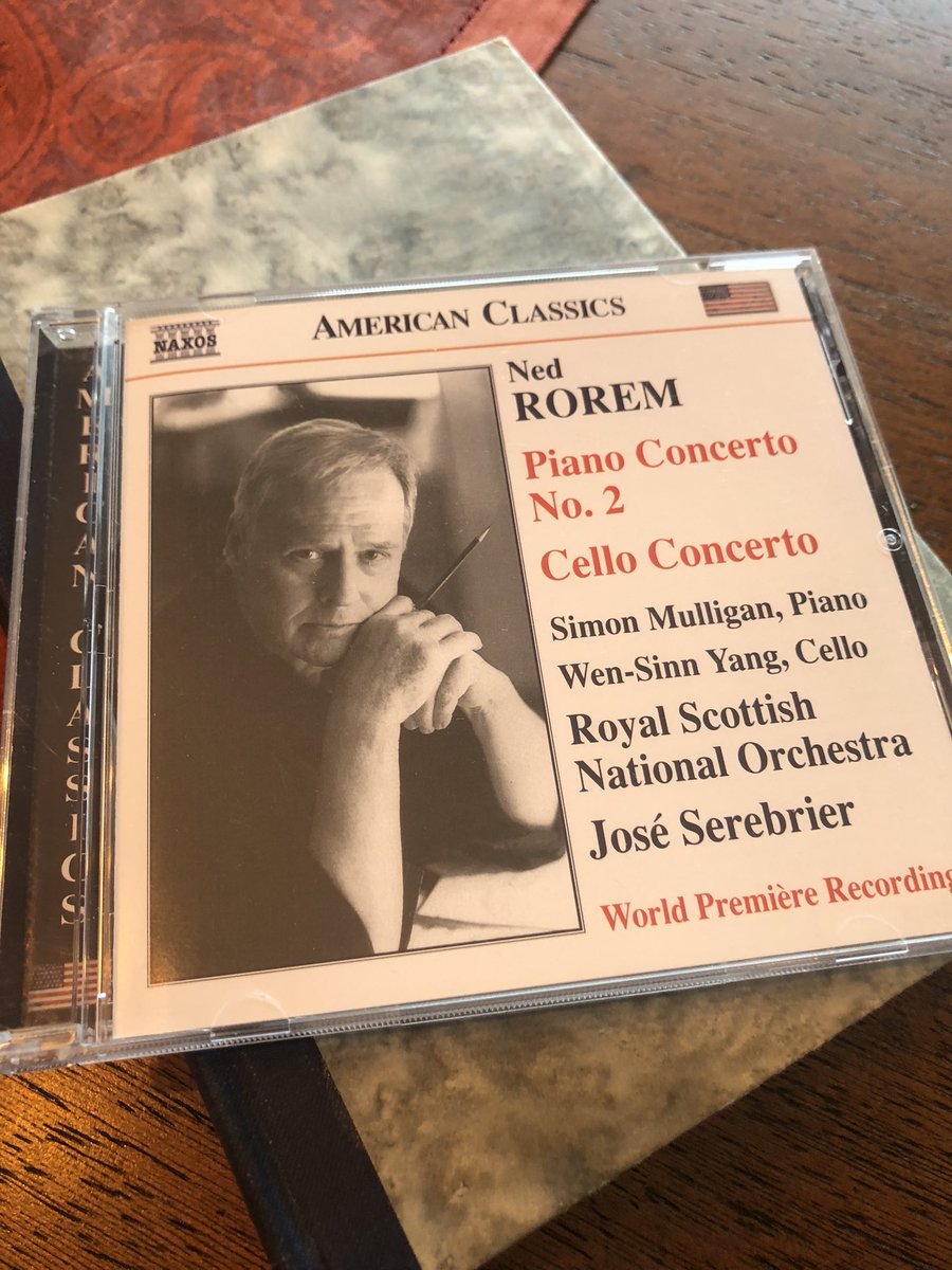 clintculture's tweet photo. Just listened to 1 of favourite 🇺🇸composer CDs- #NedRorem and belatedly learned he just passed away in November 2022, and would have turned 100! this October. @JOSESEREBRIER @SimonMulligan #WenSinnYang @RSNO @naxosrecords Incredible concertos! @ClaudiaKron https://t.co/0NrWeX66UJ