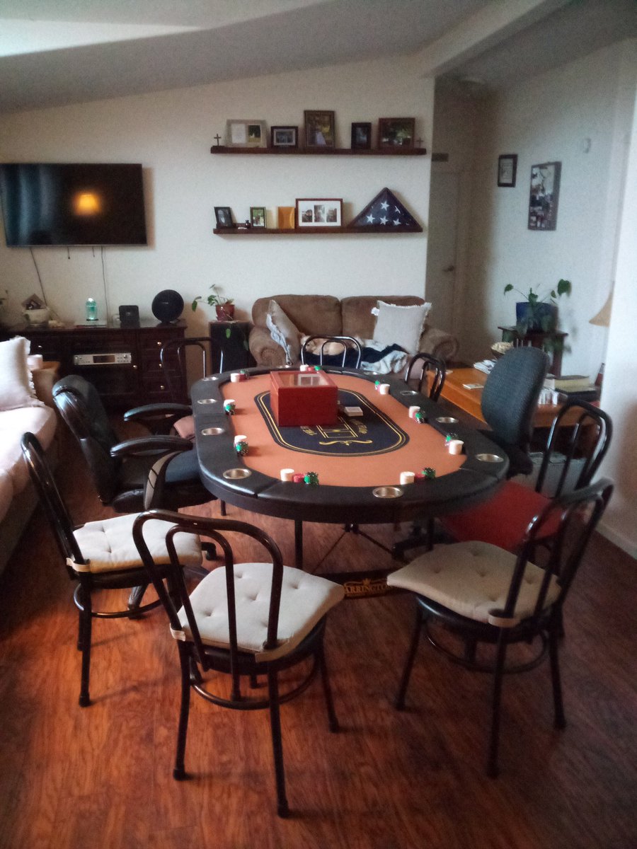 Bigt0719's tweet photo. We had our monthly poker game yesterday
 I finished 4th of 9
 Good day, good food and good people https://t.co/Y1oEgEASP0