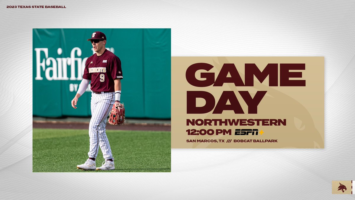 Who's ready to break out the brooms?

🆚: Northwestern
🏟 : Bobcat Ballpark
🕑: 12 pm
📊: TXST.com/Stats
📻: ESPN+ (es.pn/3IgqSH8)

#EatEmUp #SlamMarcos