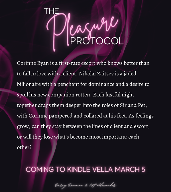 KatAlexAuthor's tweet photo. We're thrilled to officially announce the launch date for "The Pleasure Protocol" by @DarcyRomaine and Kat Alexander
Coming March 5th, only on Kindle Vella
#ThePleasureProtocol #TPP #KindleVella https://t.co/luHrY00tbE