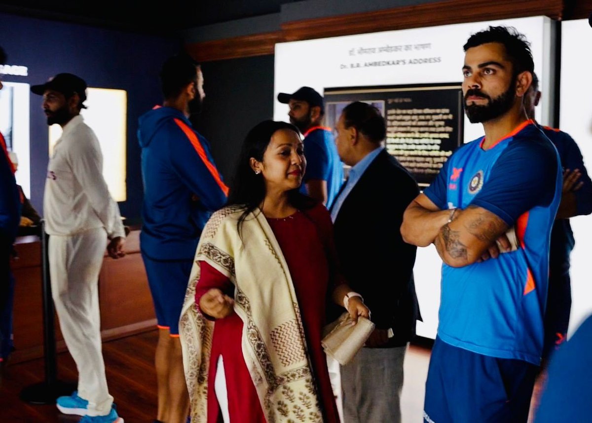 ANI's tweet photo. Delhi | Team India visited the Pradhanmantri Sangrahalaya, a museum dedicated to the Prime Ministers of India

(Source: BCCI) https://t.co/7WnAIR8eDk