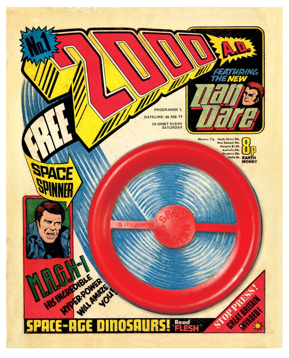 46 years ago today, The Mighty Tharg blessed humanity with the gift of Thrill-power as 2000 AD Prog 1 landed on newsagents' shelves! 2319 issues later and the Space Spinners may have been lost but the Thrills keep coming – here's to the next 46, Earthlets! 2000AD.com