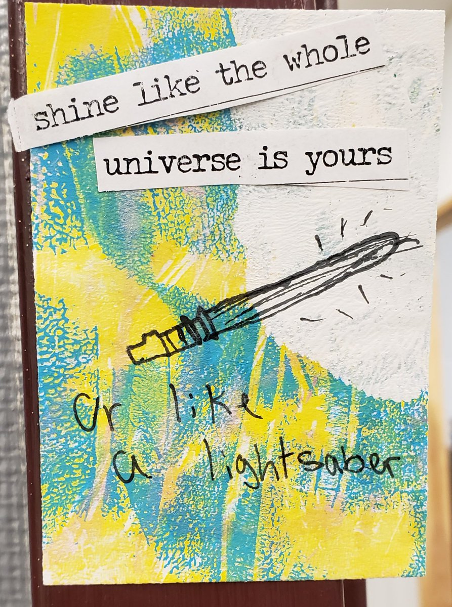AdamKueltzo's tweet photo. As a leader, creating positive connections with students is a must. The art club created positive messages to put up around the school. You know you are doing something right when they know you like Star Wars and personalize one for you 🟣🟡 #getoutoftheoffice @J_Renaissance https://t.co/hExWNhL6fv