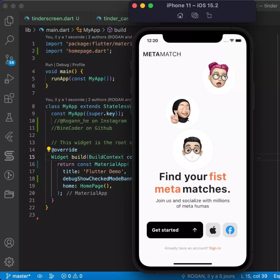 saidirogan2's tweet photo. Flutter Create metaMatch App 🚀             @meta #flutter #flutterdev #app https://t.co/zdb76Cs5JE