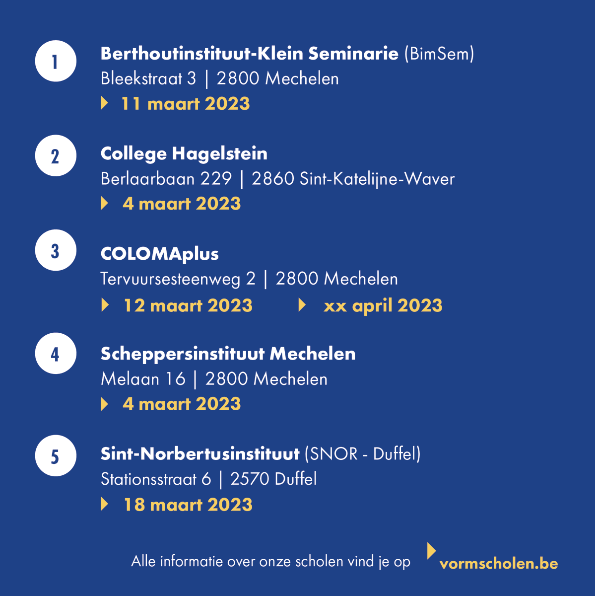VORMscholen's tweet photo. 12 jaar ! Voor wie nog niet de kans kreeg of meer informatie wil, kom zeker langs tijdens de infodagen.
Schrijf je tijdig in.
 🏫4 maart - 11 maart - 12 maart - 18 maart
VORM I Katholieke scholen Regio Mechelen
Ons studieaanbod: https://t.co/lhr8fG2WCF https://t.co/y71jK2p2nB