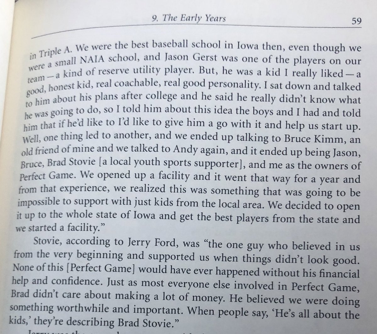That an idea that barely survived its humble beginning blossomed into has blown me away. Hats off to so many talented baseball minds that have made Perfect Game what it is <a href="/PGAndyFord/">AndyFord13</a> BenFord. Thanks to <a href="/HookedOnNoir/">Les Edgerton</a> for an excellent book and my first literary shout out🙏