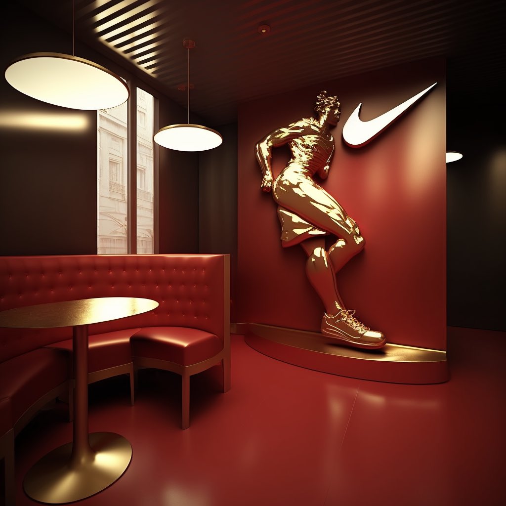 seasdesign's tweet photo. We asked #AI to create a brand collaboration between @McDonalds and @Nike and these were the results! #branding #brandcollab #aidesign https://t.co/NeMJyctm7Y