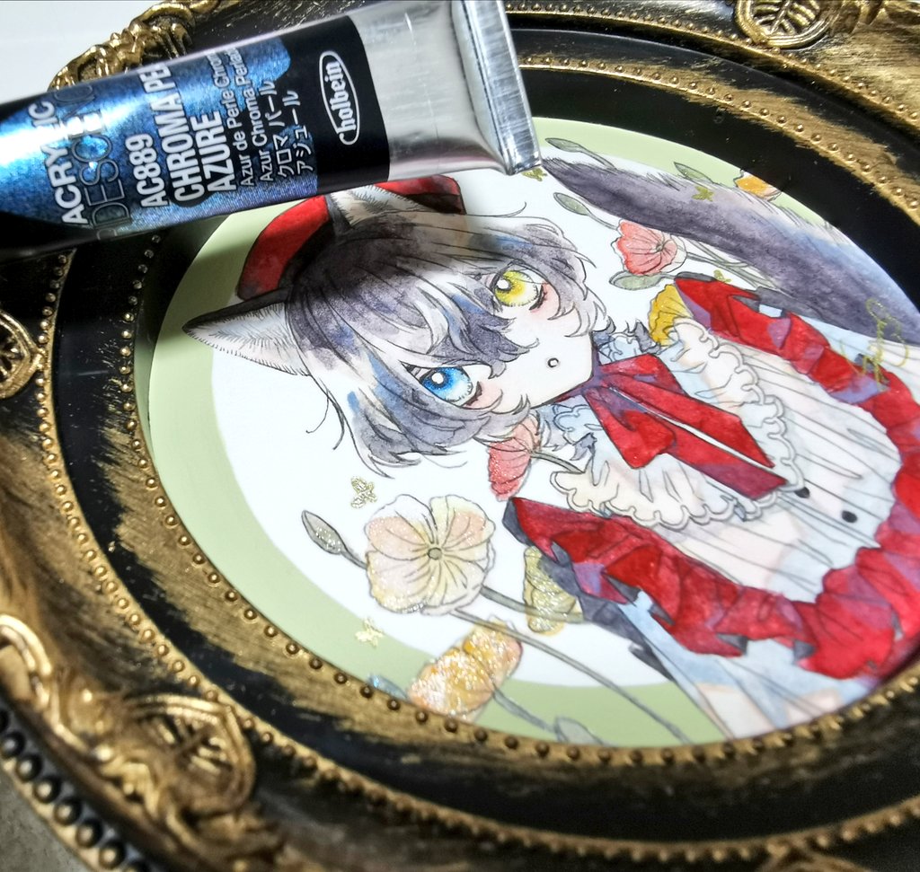 「キラキラしてる部分は、ホルベインさんのクロマパールアジュール使いました写真で伝え」|慎(しん)居たり居なかったりのイラスト
