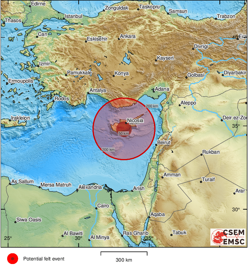 #Earthquake (#σεισμός) possibly felt 21 sec ago in #Cyprus. Felt it? Tell us via:
📱emsc-csem.org/service/applic…
🌐m.emsc.eu
🖥emsc-csem.org
⚠ Automatic crowdsourced detection, not seismically verified yet. More info soon!