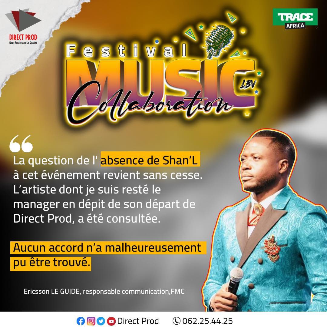 direct_prod's tweet photo. Le 𝐅𝐄𝐒𝐓𝐈𝐕𝐀𝐋 𝐌𝐔𝐒𝐈𝐂 𝐂𝐎𝐋𝐋𝐀𝐁𝐎𝐑𝐀𝐓𝐈𝐎𝐍, les artistes attendus, la particularité de cet événement, l’absence de Shan’L, la sécurite … 

Ce qu’il faut retenir de la conférence de presse tenue ce vendredi 17 février 2023. 👇🏾" 2/2

#DirectProd #FMC #Gabon https://t.co/YQKNIQGQUO