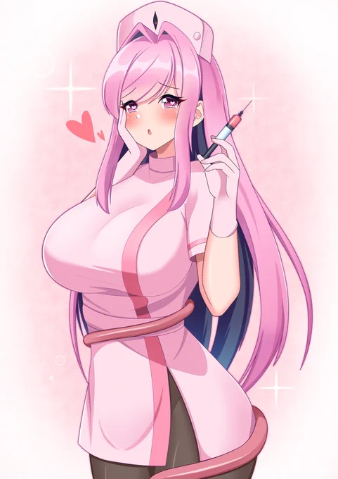 「お注射しますよ～」 #オリジナル #うちの子 #巨乳 #着衣巨乳 #ナース  