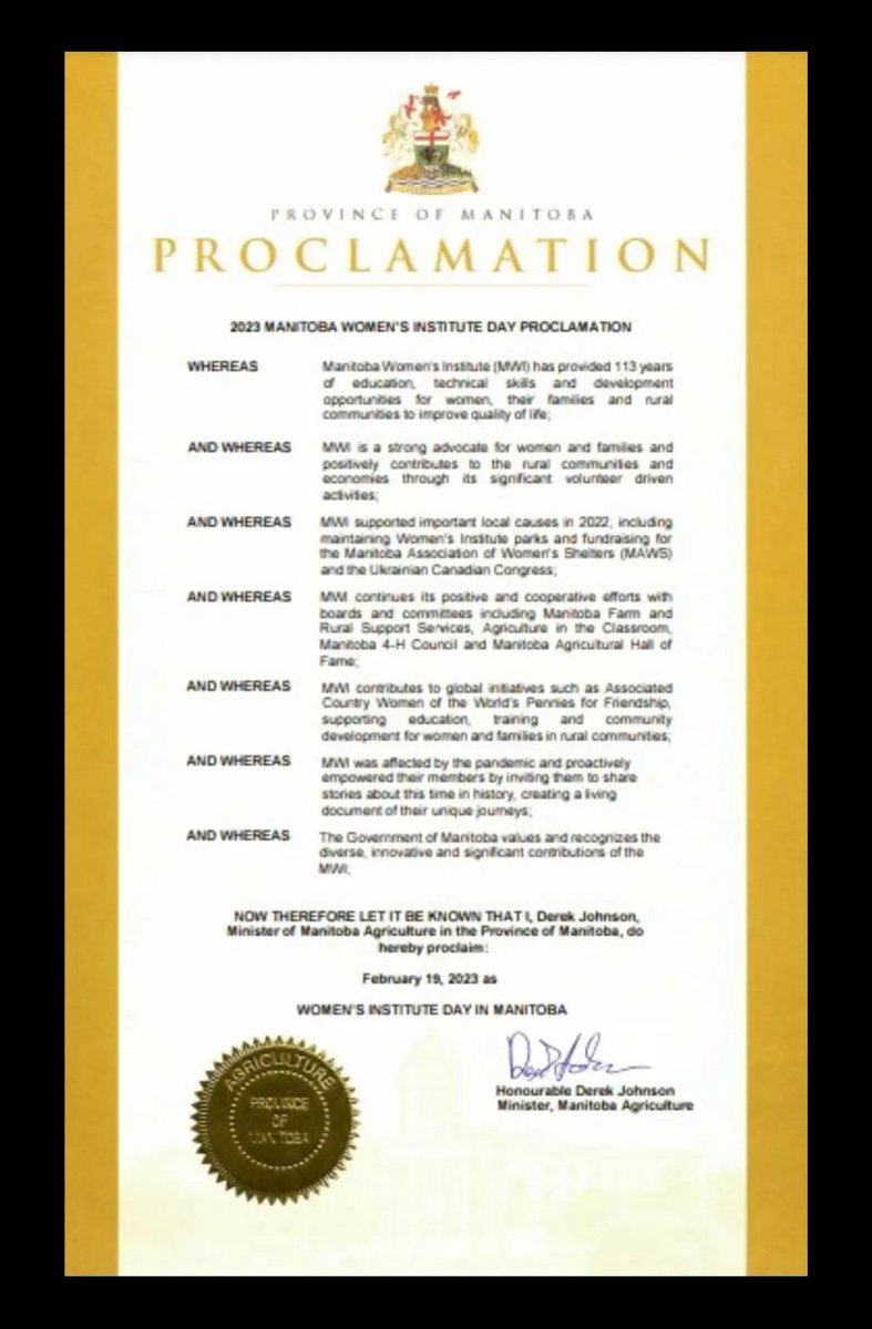 manitobawomen's tweet photo. Happy Manitoba Women's Institute day! https://t.co/kSVTAXoQPH
