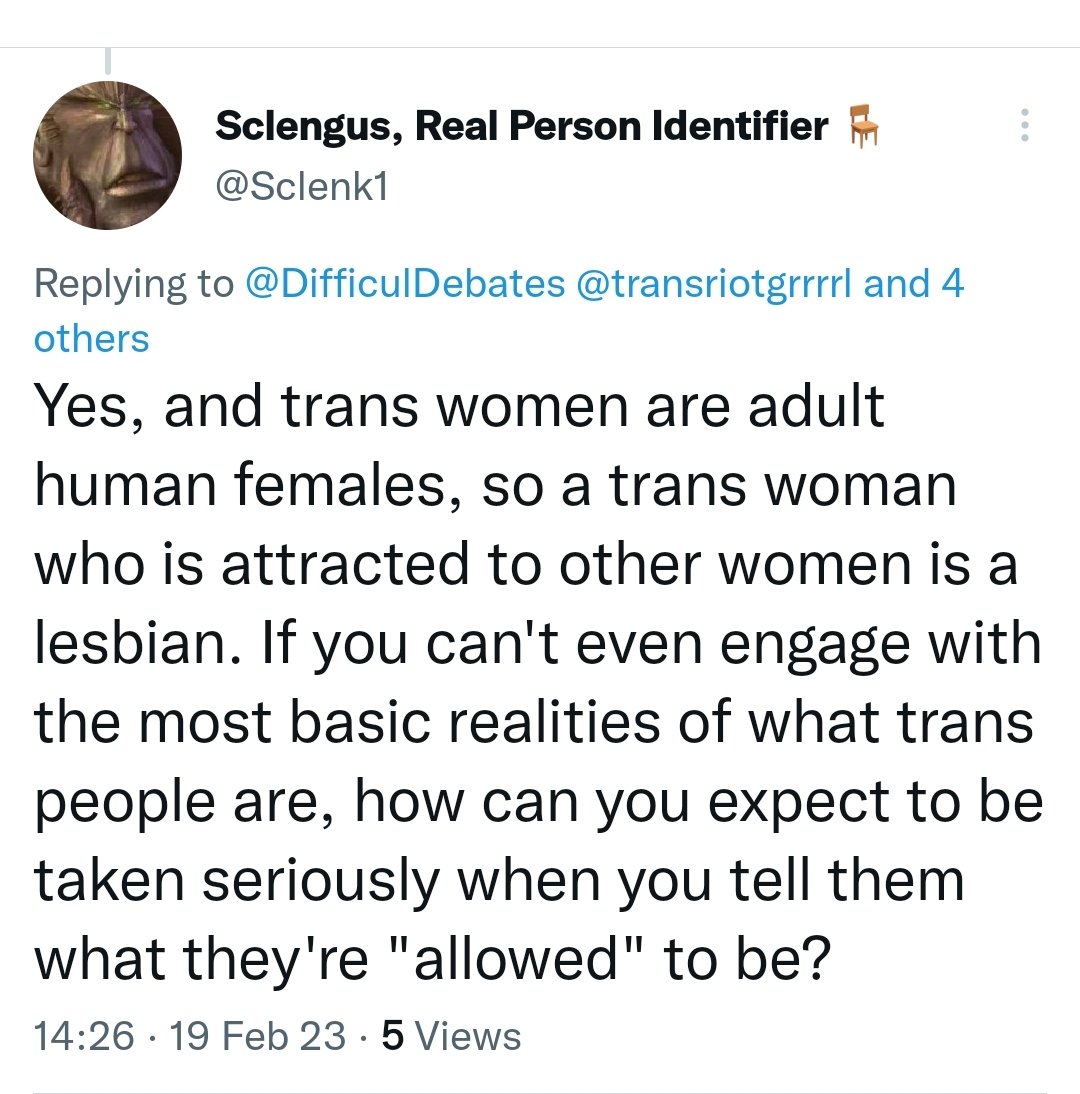 DifficulDebates's tweet photo. This is just a failure of education!

#TransEducstionIsFailedEducation
#IStandWithJKRowling #TransWomenAreConMen #women #woman #WomenWontWheesht #WomanFace #WomensRights #WomenSupportingWomen #WomensRightsAreHumanRights #LGBTerf #LGB #LGBWithoutTheT #droptheT #KGBT https://t.co/dWCXOAhxIb
