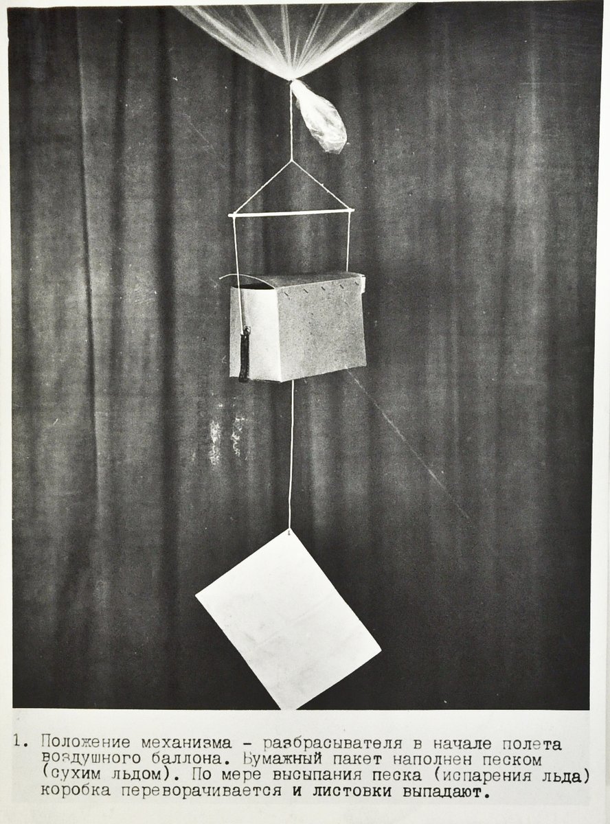 Seth_Bernstein's tweet photo. Dept. of late by a week: Balloon ops, Cold War style

From the Ukraine's security archive (HDASBU), a balloon comes from the west carrying a box with leaflets, weighted with dry ice. As ice melts, the box overturns and the leaflets come out. https://t.co/z9sk9pbwpt