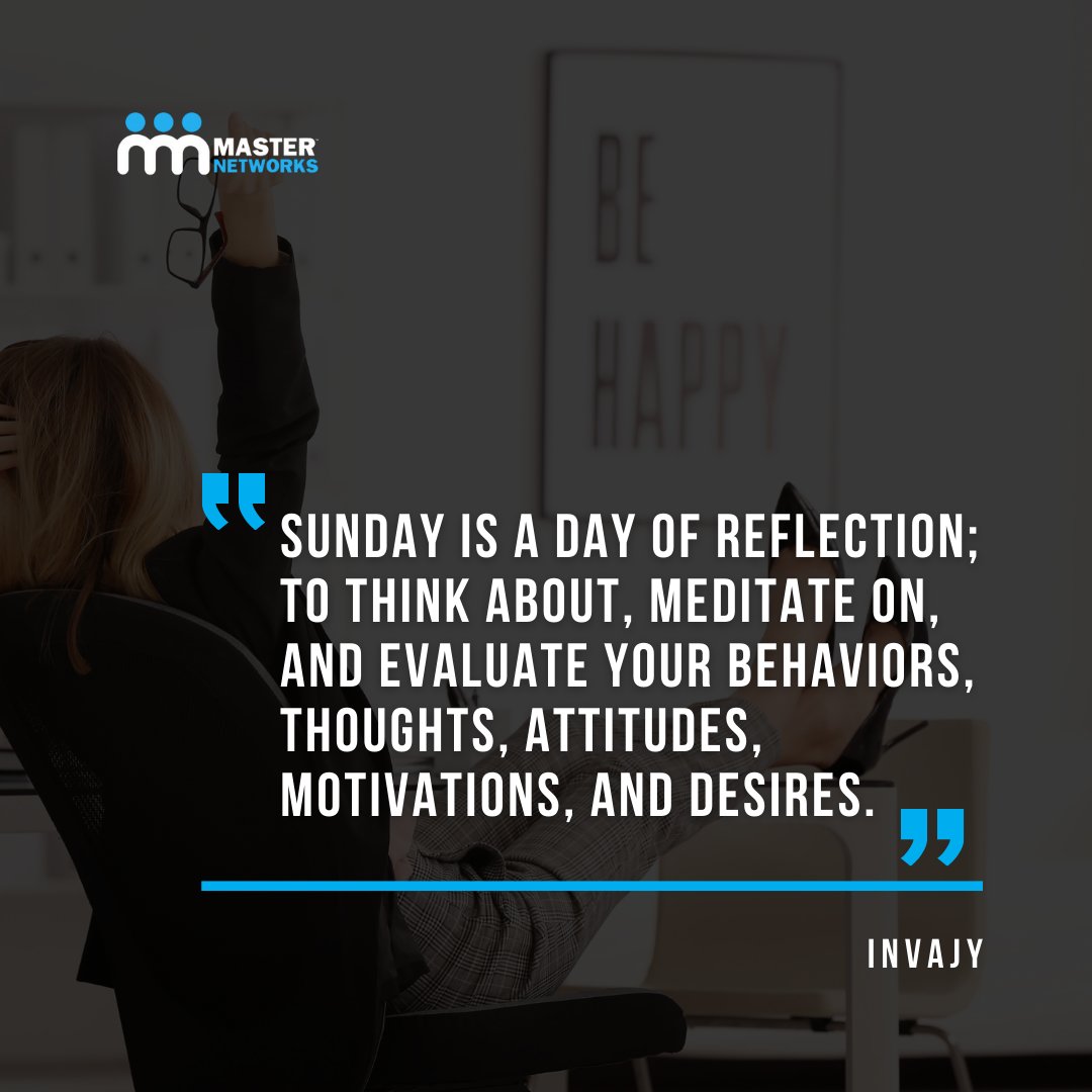 MasterNetworks1's tweet image. It's Sunday, time to recharge from all the hustle and bustle of the week. What are you doing to recharge today?
🔵
🔵
🔵
#wearemasternetworks #masternetworks #whymasternetworks