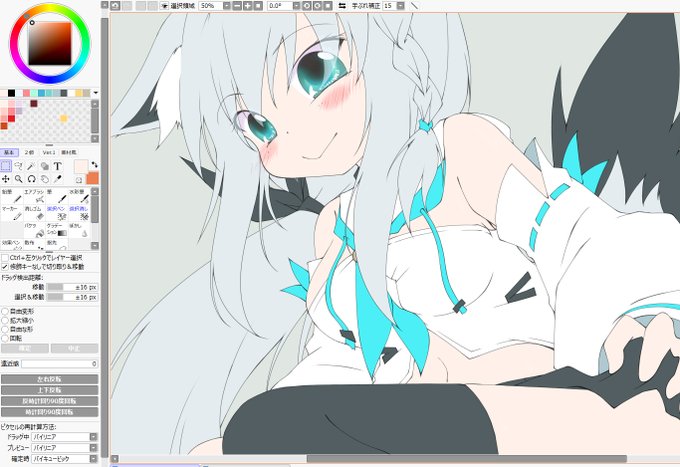 半日では線画とベース塗で精いっぱい 