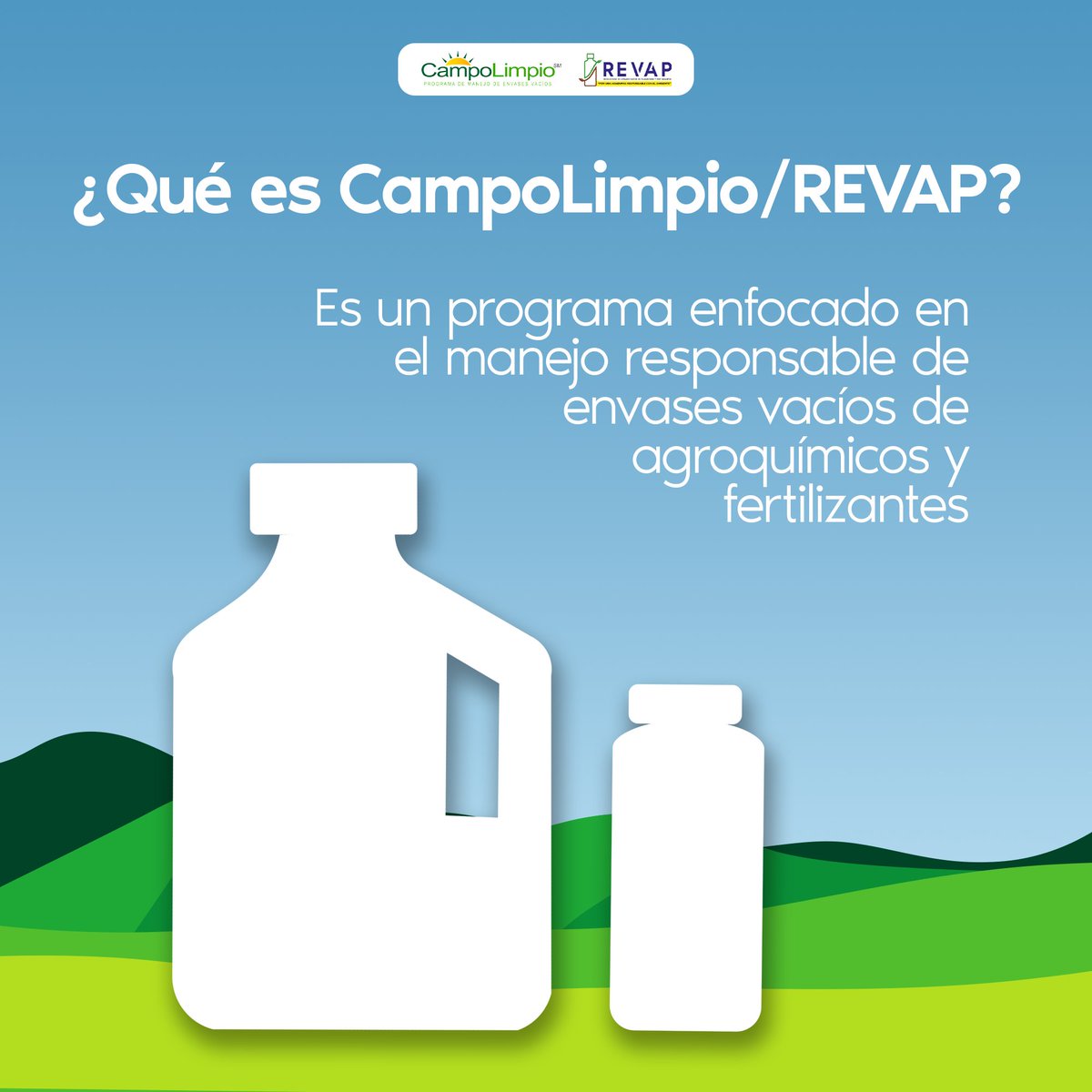 CampoLimpioHN's tweet photo. ¡Hola! Somos CampoLimpio/REVAP. 🧑🏻🌾🌱
Nuestro objetivo es dar una disposición final adecuada a los envases vacíos de agroquímicos y fertilizantes.
Acompáñanos a promover las buenas prácticas agrícolas en Honduras.♻️
#CampoLimpio #campolimpiorevap #REVAP #agricultura #Honduras https://t.co/726AjXlr72