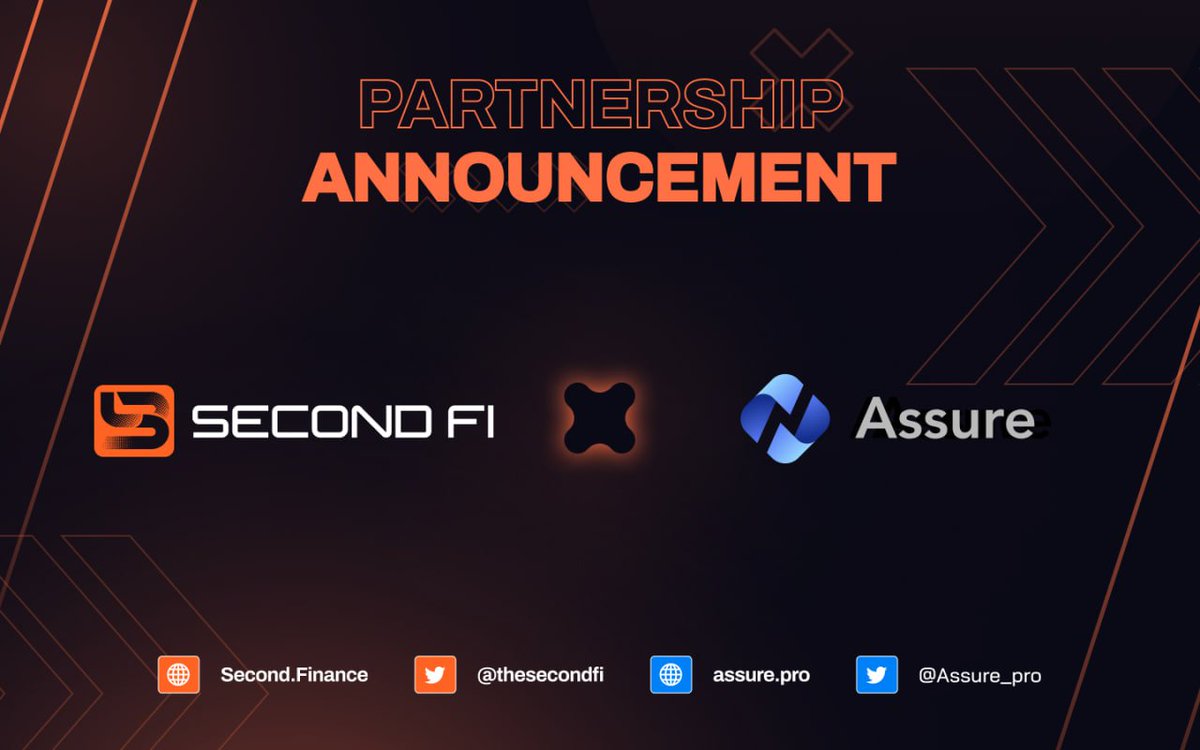 thesecondfi's tweet photo. β
NEW PARTNER ANNOUNCEMENT:
@TheSecondFi x @Assure_pro
π SecondFi's delighted to announce the strategic partnership with Assure Wallet.
π Thanks to this partnership, we will become stronger in the market. Stay tuned for upcoming highlights!
#SecondFi #Partnership https://t.co/UUSgg92KKp