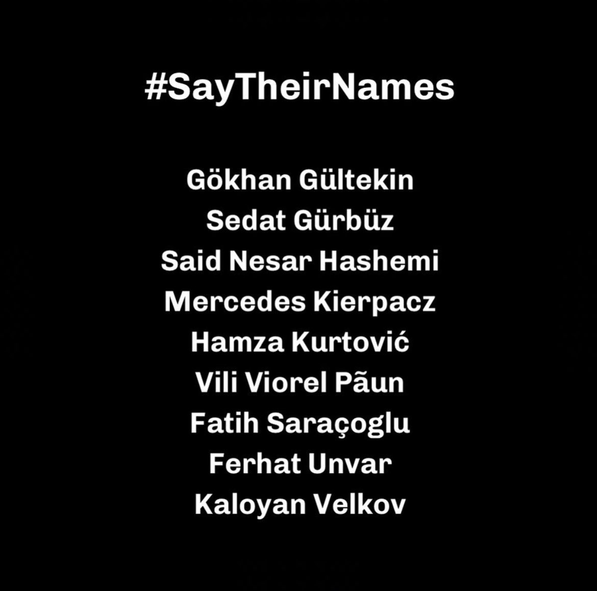 Immer noch unfassbar. Unvergessen. #saytheirnames