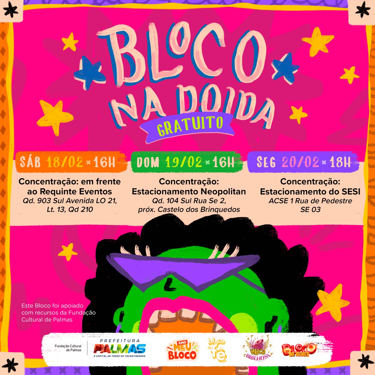 juusaraiva's tweet photo. hoje temmmm maissss bloco de rua em palmas! a partir das 16h, com trio elétrico no estacionamento do neopolitan. ontem foi lindo e hoje vai ser mais ❤️‍🔥 https://t.co/bMfHHtrcQs