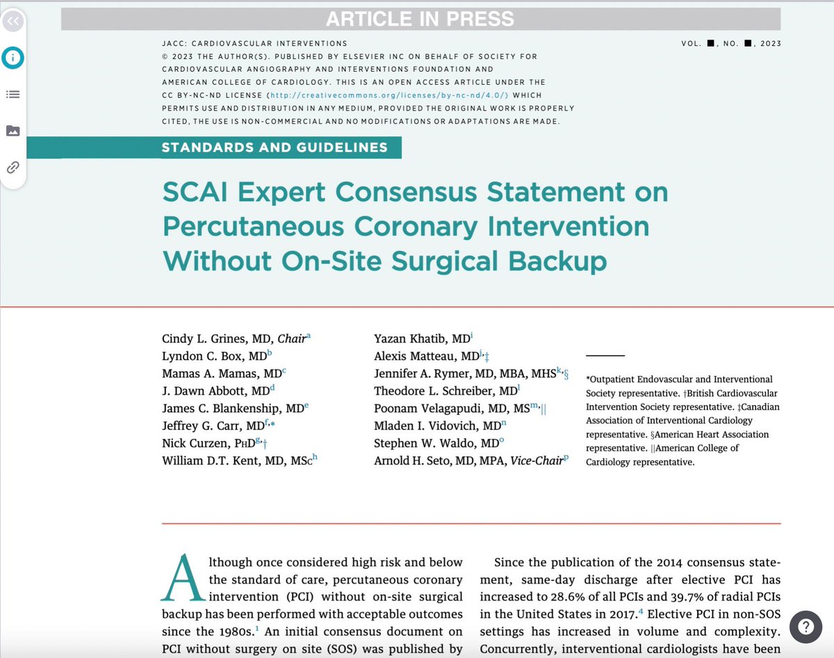 DrJayMohan's tweet photo. Shout out to my fellows @pagingdr_rao at @McLarenHeartVas for making it into the @SCAI consensus on #PCI without CV backup! Their research suggested orbital atherectomy could be safely done in such setting! 

A win for community hospitals! 
As always it’s all about pt selection! https://t.co/qTzzvOruRg