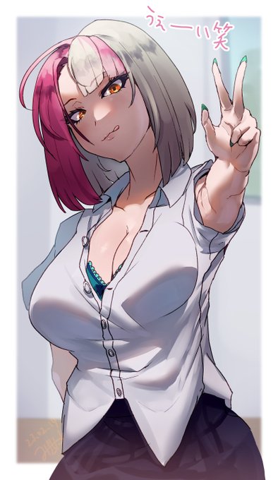 昨日描いたギャル加筆してカラバリで遊んでしヴに投げました(全8枚)。
https://t.co/VvRdl1qQZo 