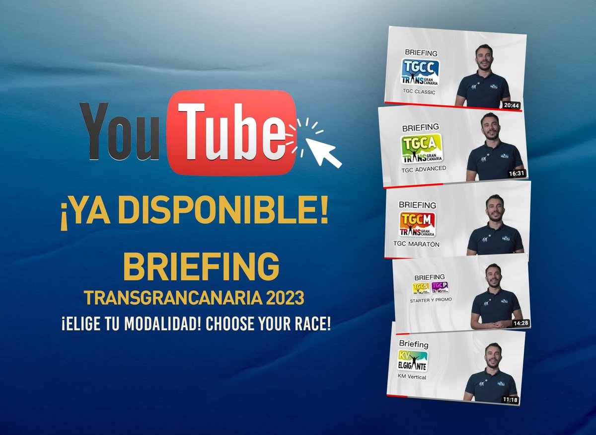 👩🏻‍💻 ¡YA DISPONIBLE! Now available the official briefing! 👇🏻

Elige tu modalidad! Choose your race:

youtube.com/@transgrancana…