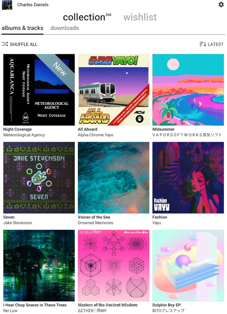 KorgEDM's tweet photo. Recent Bandcamp acquisitions!

#bandcamp #vaporwave #electro #experimental #traincore #alphachromeyayo #CityPop #ambient #gamemusic #midiwave #synthwave #retrowave #lofi #lofiHipHop #dubtechno #NewAge #italodisco #postvaporwave #nudisco #downtempo https://t.co/kB7u0cYPQW