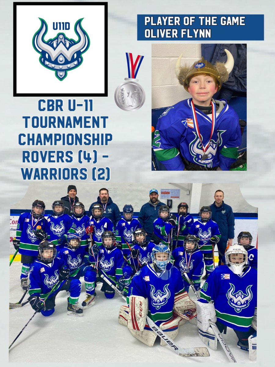 U11DWarriors's tweet photo. Silver for the @U11DWarriors 🥈 A great game vs. The Bay Arena Rovers this morning. Congrats to our POG Oliver Flynn! Thank you to our awesome coaches &amp; to CBR for hosting an awesome tournament this weekend! @PmhaWarriors https://t.co/MLmC0YoVuo
