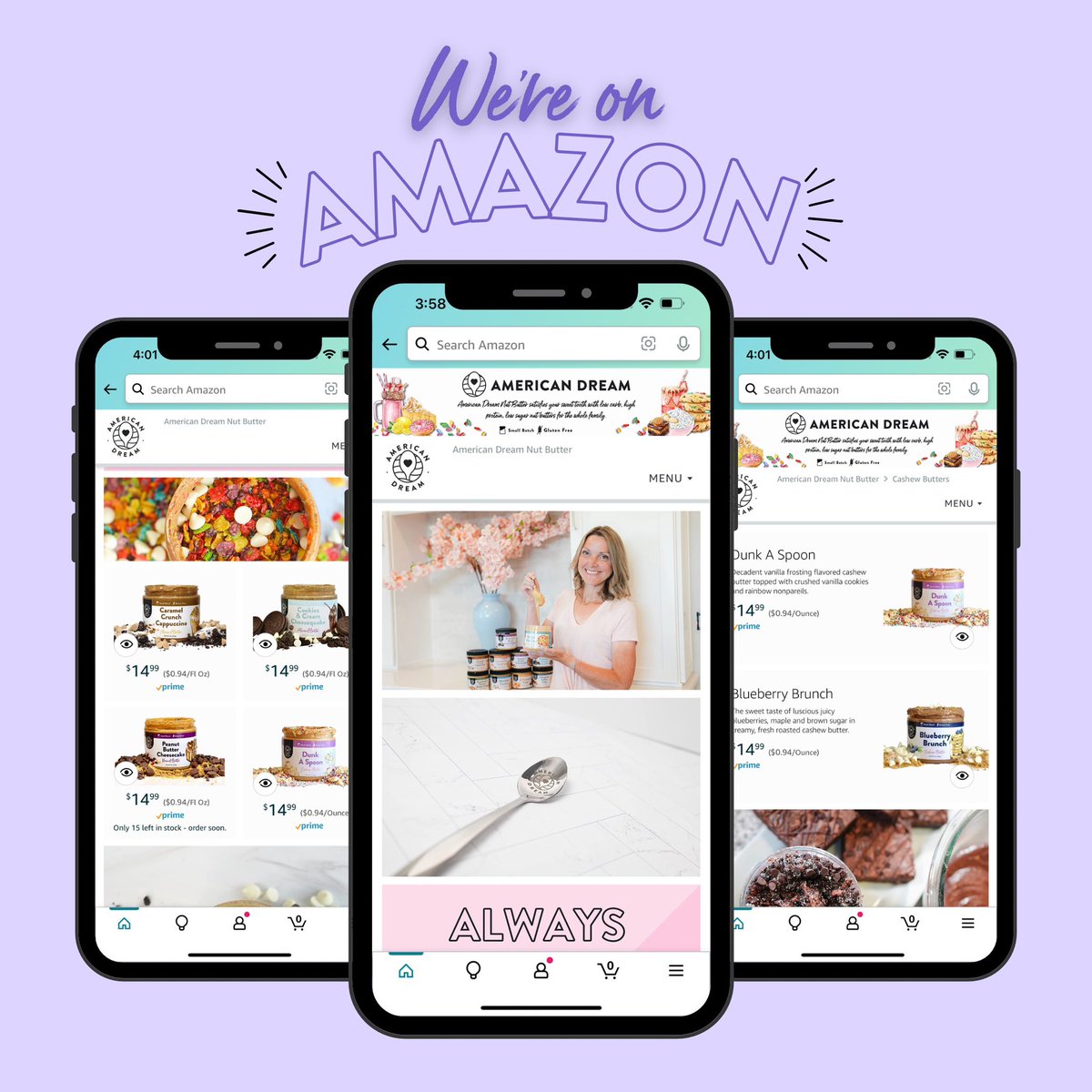 That moment when the blue truck pulls up in front of your house.  Nothing to see here people…just your normal daily amazon delivery.  EXCEPT it’s not normal anymore, it’s leveled up!  You can now shop six of your favorite ADNB butters on Amazon!!  Go check it out :)