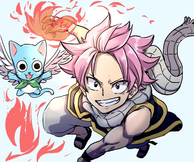 ナツ&amp;ハッピー描きました。
#フェアリーテイル 