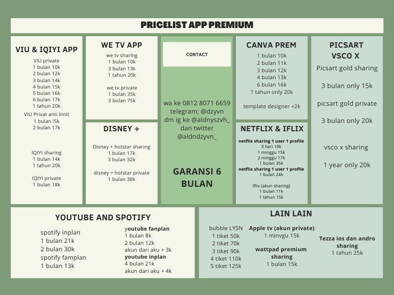 HELLO GUYS 🙂 
Kali ini aku ready nih sama app prem, yuk yang mau Dan minat dm aku ya atau hubungi Salah satu yang ada pada poster 
#zonauang #zonajajan #appprem #aplikasipremium