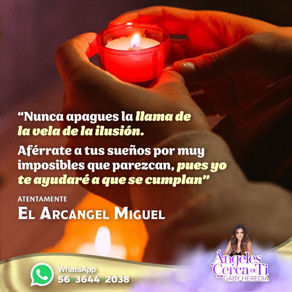 No es momento de rendirte!!! Al contrario, es ahora cuando tienes que dar otro paso hacia tus sueños. El Arcángel Miguel será la luz que ilumine tu camino y te llevará a cumplirlos. 

Con cariño 
Gaby Heredia 
Ángeles cerca de ti