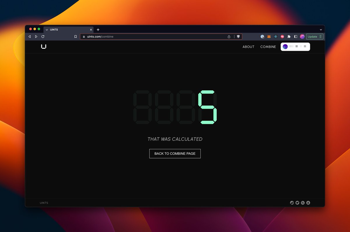 Reply with messages that could be shown after UINTS are successfully combined 👀