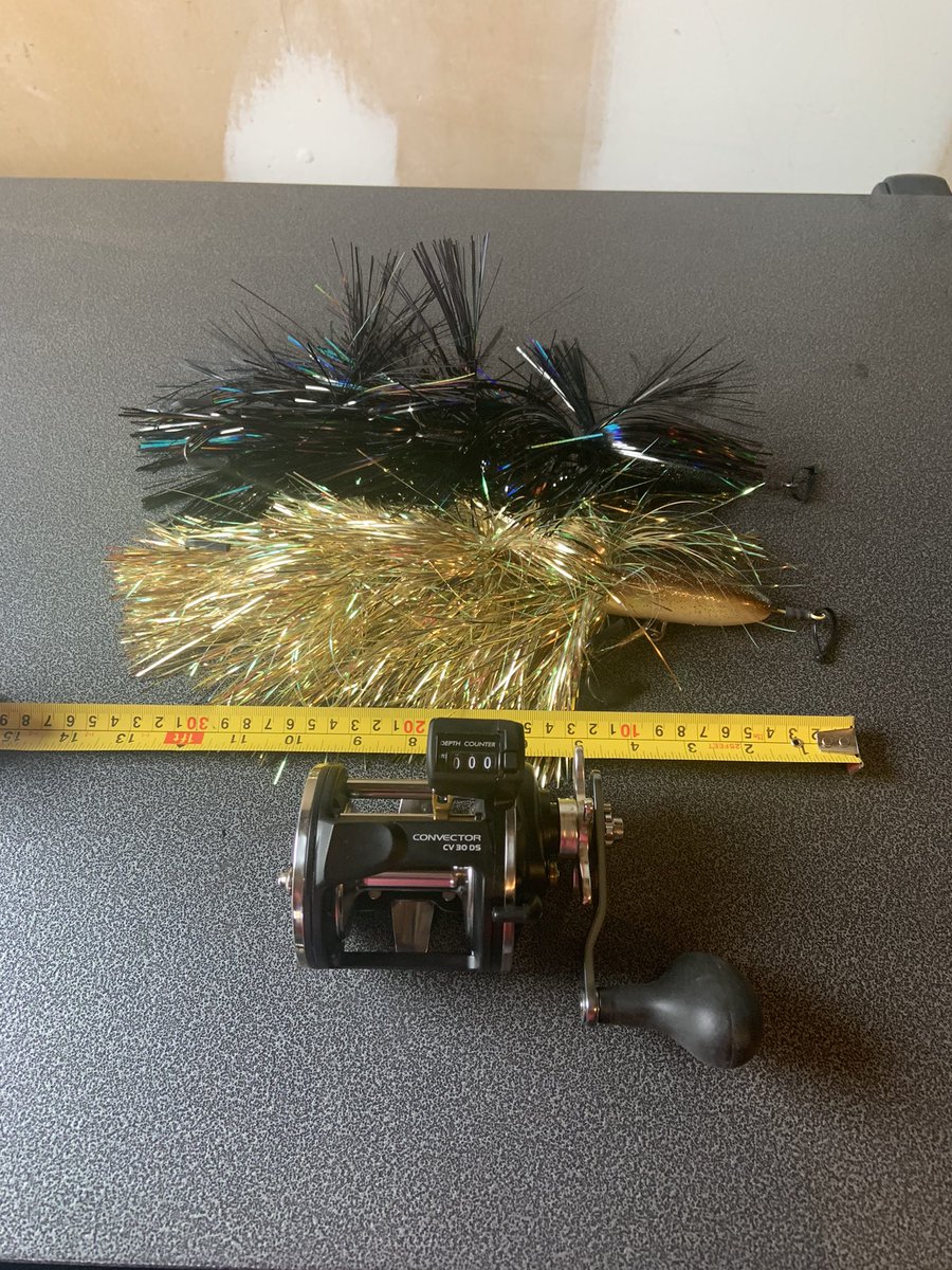 Rick5895's tweet photo. 2 new Muskie lures and a new Muskie trolling reel at the #SpringFishingandBoatShow yesterday! #OkumaConvector #HandlebarzMuskyLures https://t.co/AeXCpEcWTm