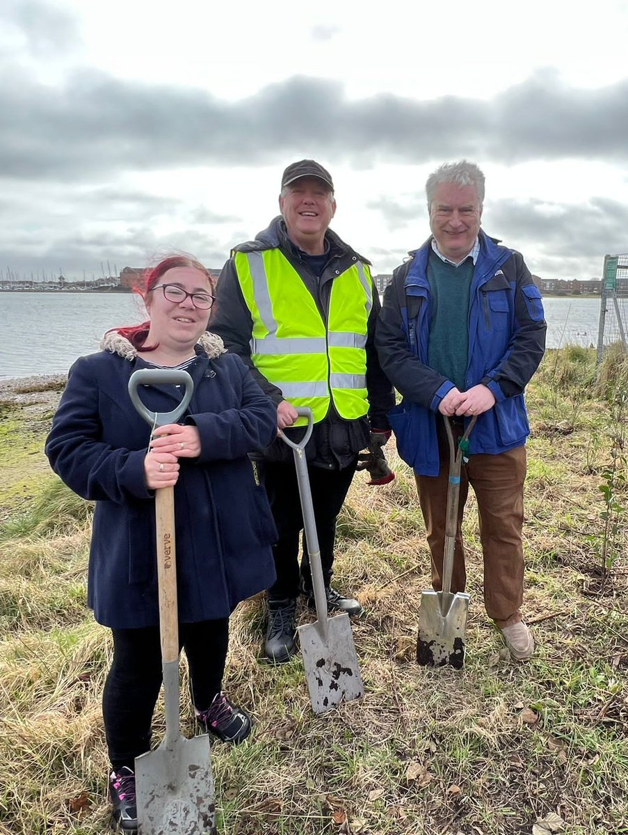 Our planting of a fruiting hedge, oak and hazel trees at Milton Locks Nature Reserve on 18 February went very well.  Supported by the Lord Mayor and Lady Mayoress of Portsmouth, the Leader of PCC, Cllr for Climate Change Portsmouth, Hantsiwwildlife Trust &amp; some 80 friends family.