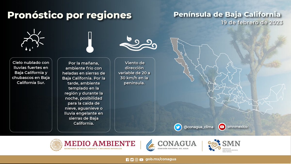 conagua_clima's tweet image. Conoce el #PronósticoDelTiempo para este domingo en la #PenínsulaDeBajaCalifornia, #Sinalo y #Sonora ⬇️