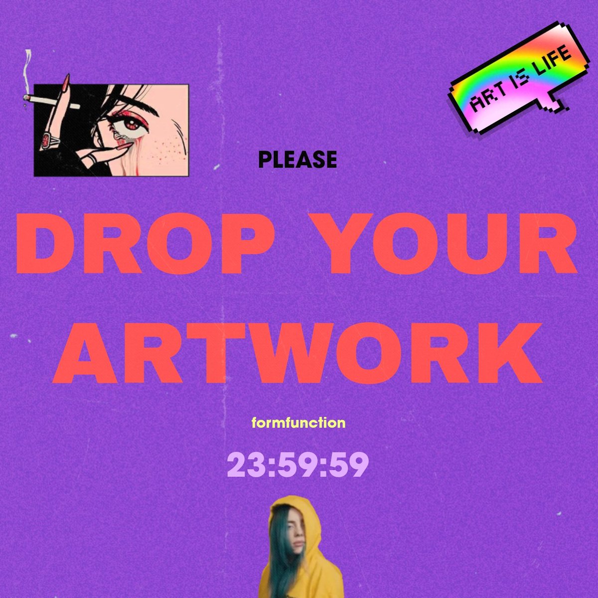 Gn fam 💜🫂
As I said before, I'm going to support more artists in 2023. 
So please drop your artwork in the comments.
I'm going to collect 👀🤟