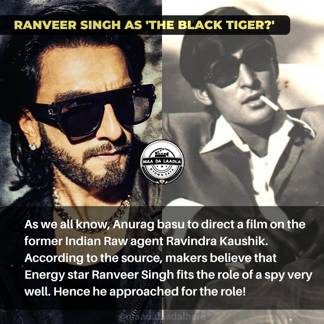 Ranveer Singh as 'The Black Tiger'? 🚬😎

#RanveerSingh #TheBlackTiger #RavindraKaushik