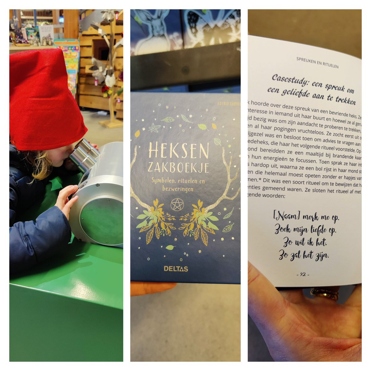 JanineRouvoet's tweet photo. Is #magie zo onschuldig dat er een #heksenboek tussen de dierenstickers ligt? En #edelstenen te koop bij @staatsbosbeheer Ik ben verbaasd! #manifesteren Waarom? Of wees consequent; verkoop bv. ook de #Bijbel Daar staat de oorsprong vd #natuur in. PS Je ziet een #kaboutermuts ;-) https://t.co/iY7joaonYF