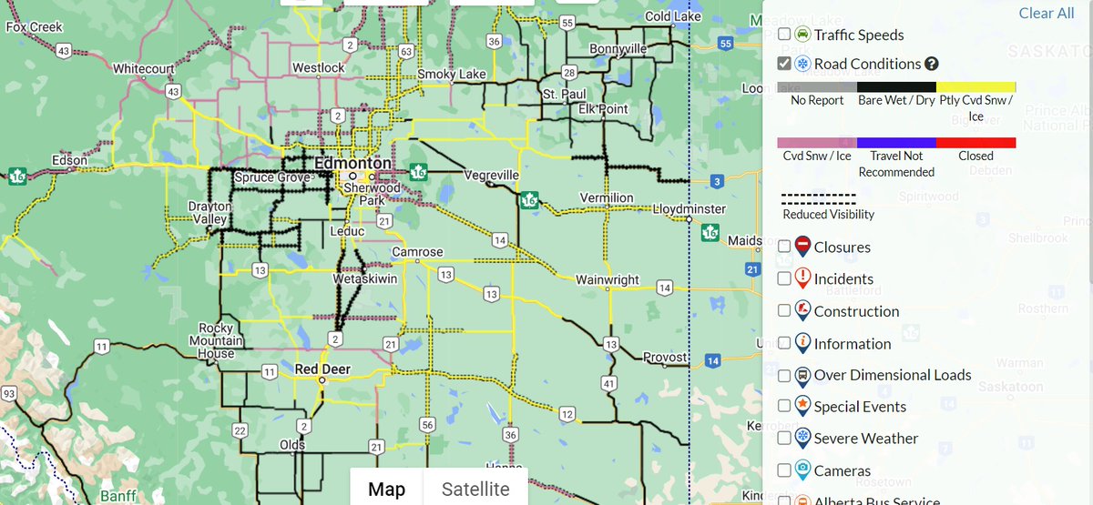 NewsRadioCGY's tweet photo. Roads around Calgary are good this morning. If you're going north expect changing road conditions around Red Deer and Edmonton. 5 to 10cm of snow is expected in Calgary tonight... more on Monday. Drive carefully. #yyctraffic #660traffic #ABRoads #abstorm https://t.co/MeW9IZgVwb