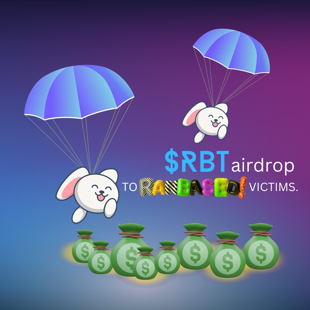 RabbitGuild's tweet photo. 4th and last batch of $RBT tokens airdropped to Ranbased victims. 

https://t.co/yS7CyvSsXb https://t.co/ghFbmjoweo
