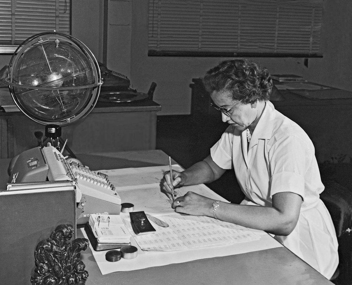 NASAhistory's tweet photo. "If she says they're good, then I am ready to go."

Before his 1962 orbital flight, John Glenn was wary of trusting his life to a machine's trajectory calculations and asked that Katherine Johnson check them. #BHM

More on mathematician Katherine Johnson: https://t.co/8Nr3Z7o1zA https://t.co/GYC5S2O86q