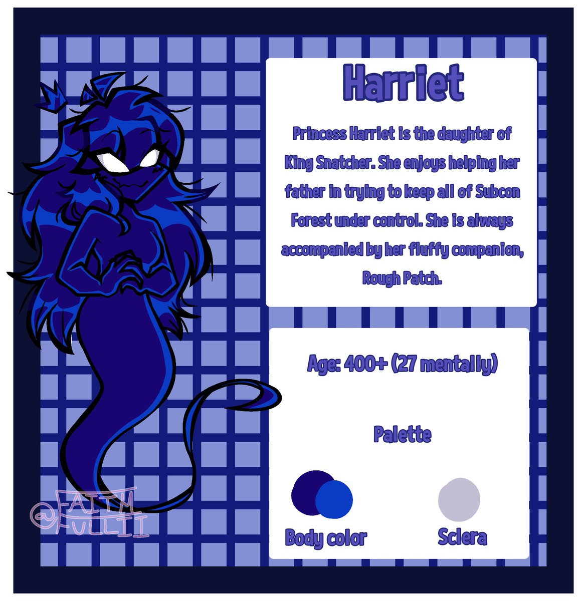 FaithFullii's tweet photo. Harriet ref! I didnβt work on it for 4 days straight but now itβs finished! (Have one with eyes not glowing so you can see her eyes better!)
#AHatInTime #AHiT #AHatInTimeoc https://t.co/4DlmTFRKnj