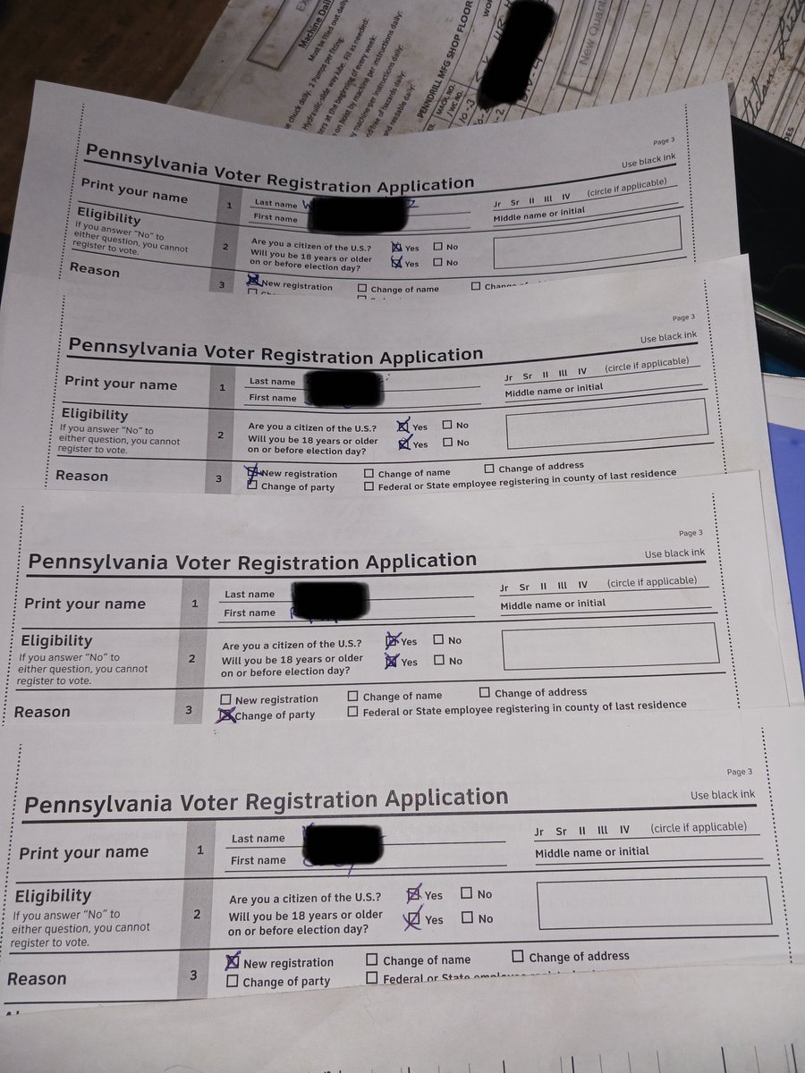 ScottPresler's tweet image. I’m the happiest guy in the world. 

Less than 2 weeks ago, I taught Pittsburgh Republicans how to register voters &amp;amp; legally harvest ballots.

@VincentVattimo already registered 4 Republican voters, including 3 new registrations. 

Thank you for taking action.